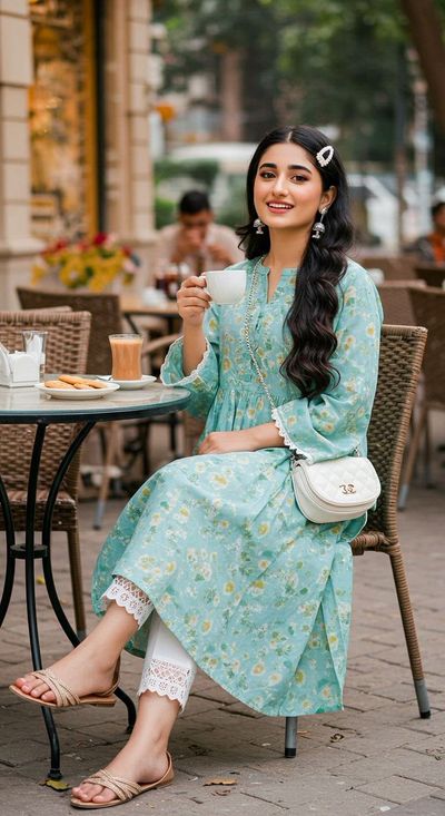 Chic Serenity: A Moment at the Café