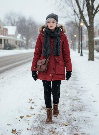 Winter Serenity: A Cinematic Walk in Small-Town America