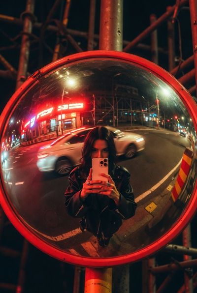 Cinematic Street Vibes: Neon Reflections