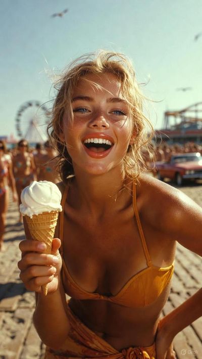 Sun-Kissed Bliss: A 70s Boardwalk Dream