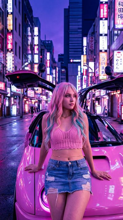 Neon Dreams: Urban Glam in Tokyo's Heart