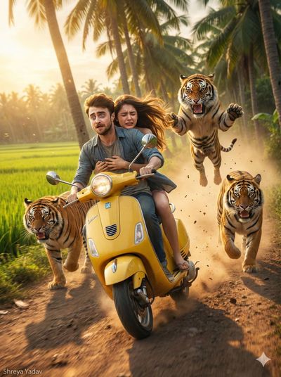 Tigers on the Chase: A High-Speed Vespa Adventure