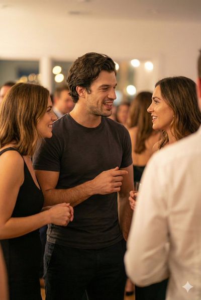 Chill Vibes: Capturing Confidence in a Party Scene