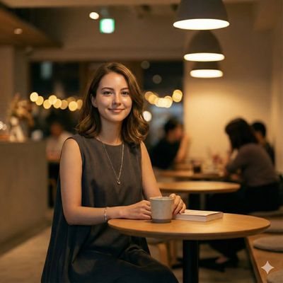 Chic Serenity: A Moment in a Modern Cafe