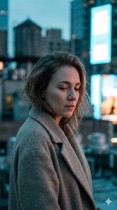 Emotional Rooftop Reverie: A Portrait in Motion