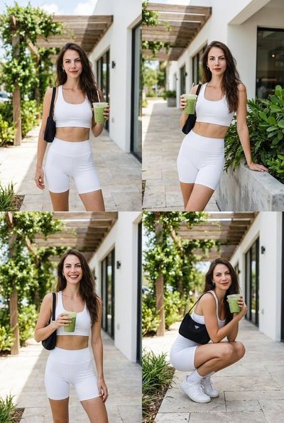 Chic Matcha Vibes in a Lush Café Setting