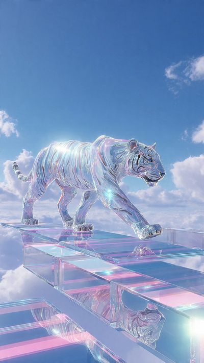 A Glimpse of Celestial Elegance: The Crystal Tiger
