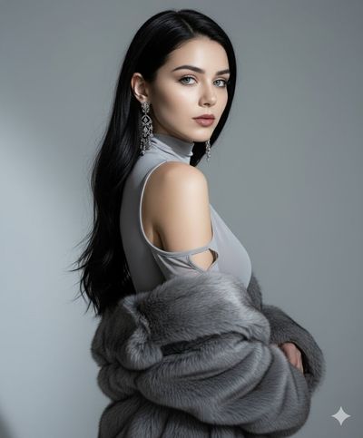 Elegance in Grey: A Portrait of Timeless Beauty