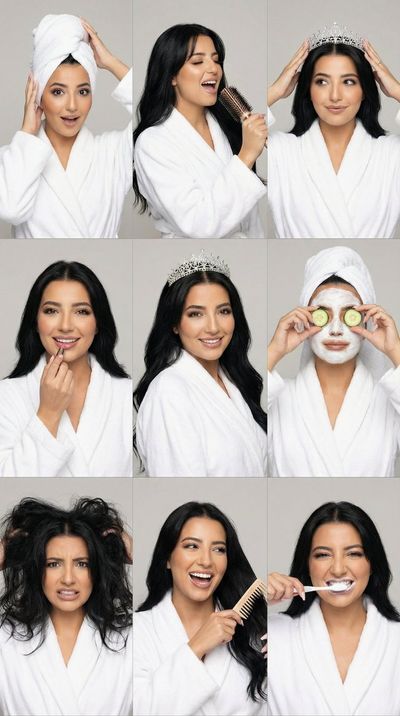 Glamorous Moments in a Beauty-Bathroom Grid