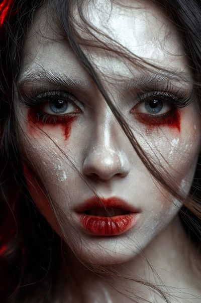 Ethereal Sorrows: A Portrait of Haunting Beauty