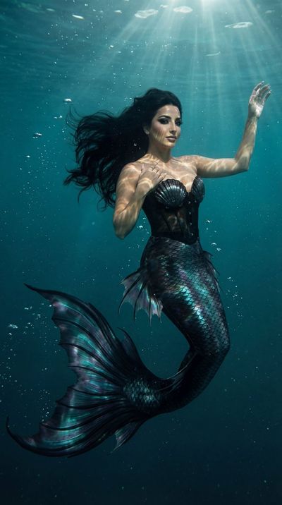 Siren of the Deep: A Dark Mermaid's Portrait