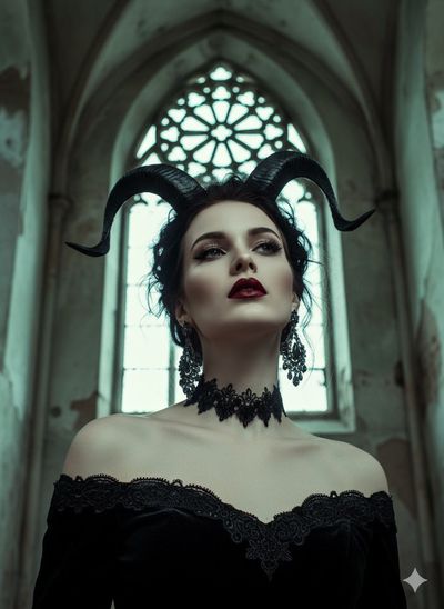 Gothic Glamour: A Haunting Portrait