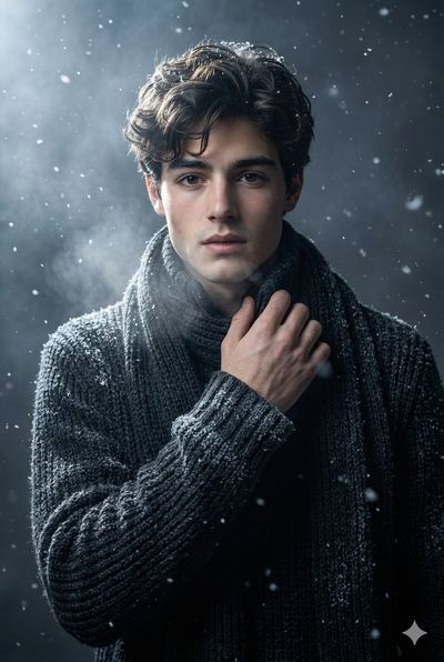 Chill Confidence: A Portrait in Frosty Detail