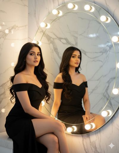 Radiance in Reflection: Glamour Meets Elegance