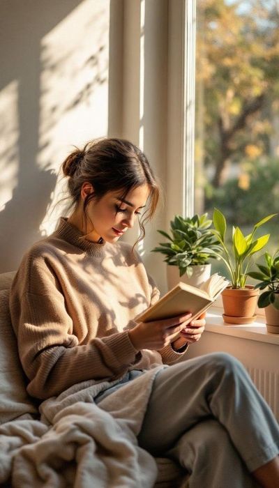 A Serene Retreat: Cozy Reading by the Window