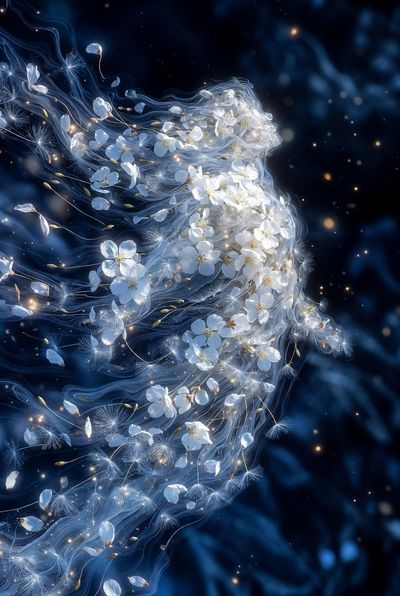 Ethereal Ascent: A Dance of Blossoms and Dreams