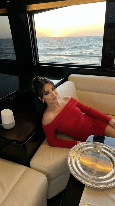 Sleek Serenity: Luxe Yacht Cabin at Dusk