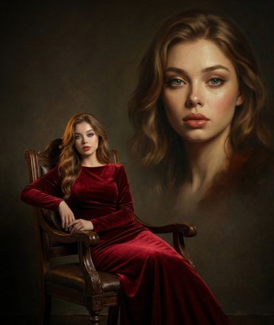 Elegant Portrait: A Touch of Renaissance Glamour