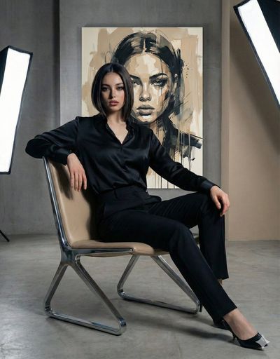 Elegance in Minimalism: A High-Fashion Portrait