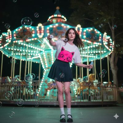 Whimsical Night at the Amusement Park