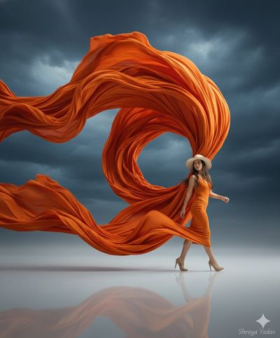 Unleashing Vibrancy: A Dance of Fabric and Storm