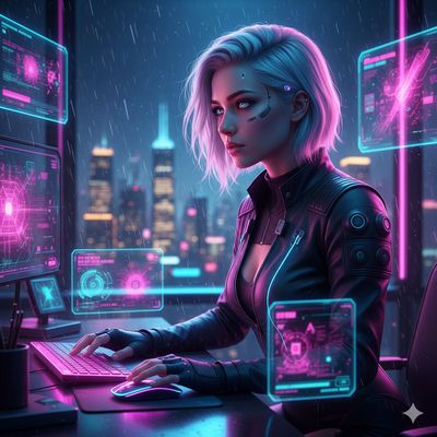 Neon Dreams: A Hacker's Luminous Solitude