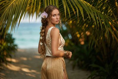 Tropical Elegance: A Sultry Portrait