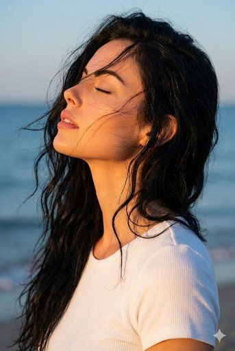 Serenity by the Sea: A Golden Hour Portrait