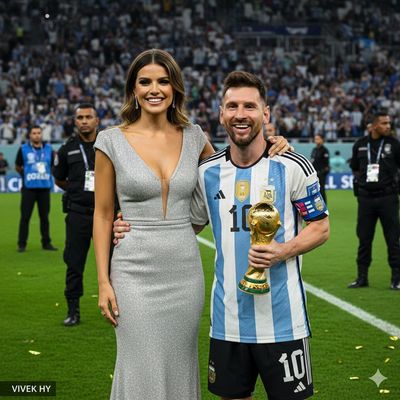 Celebration of Glory: Messi and Glamour Unite