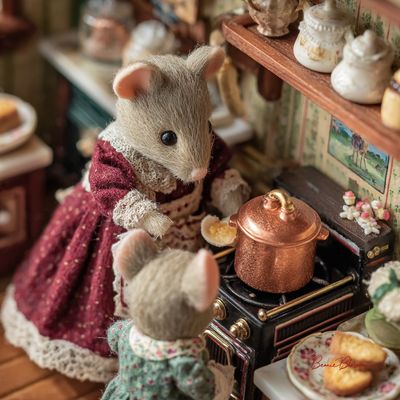 Whiskers and Wonders: A Mouse Family Feast