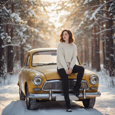 Golden Hour Dreams: A Vintage Winter Escape