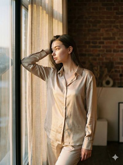 Golden Hour Glam: A Sophisticated Portrait in a Sunlit Loft