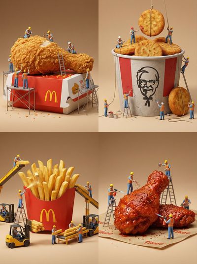 Miniature Culinary Marvels: Tikee Workers at Play