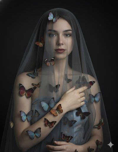 Transcendent Beauty: Veiled in Butterflies