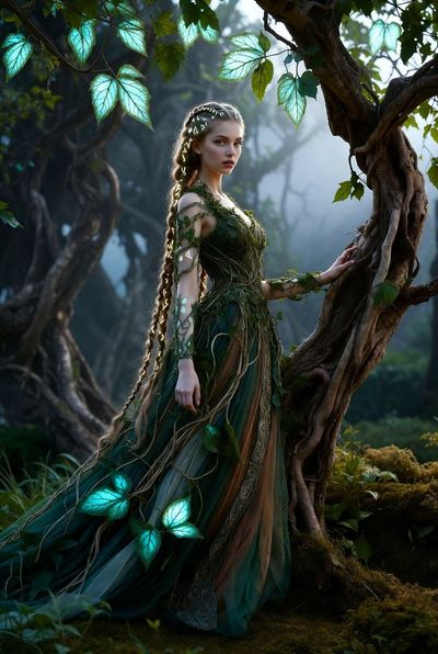 Enchanted Elegance: A Fantasy Portrait of Mystical Beauty