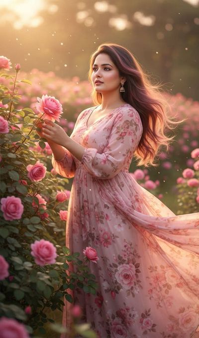 Radiant Serenity: A Rose Garden Dreamscape