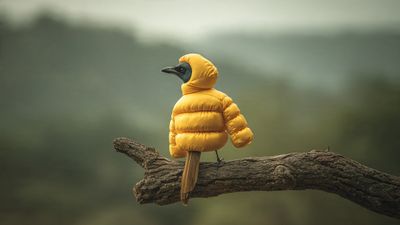Chic Bird in a Puffy Jacket: Nature's Fashionista