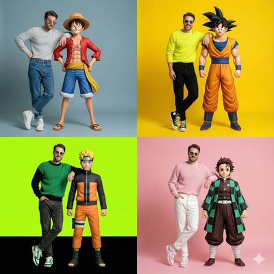 Epic Anime Crossover: A Hyperrealistic Photo Session