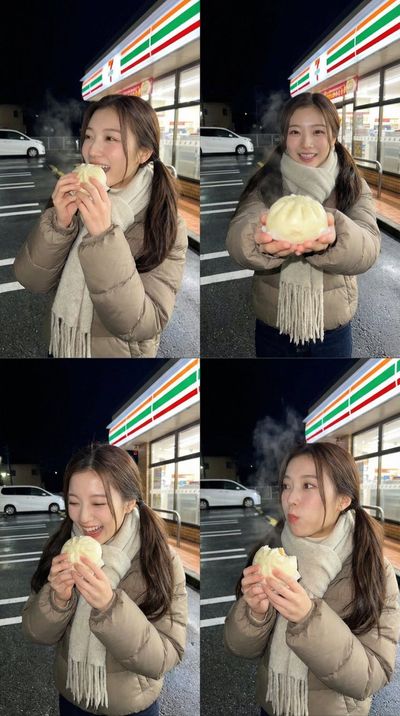 Joyful Moments in a 7-Eleven: A Nighttime Snapshot