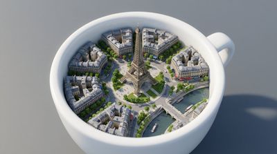 A Miniature Paris in a Coffee Cup