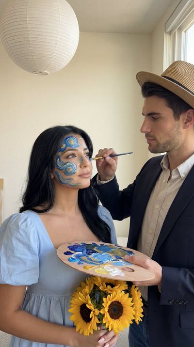 Artistry & Affection: A Couple's Enchanted Moment