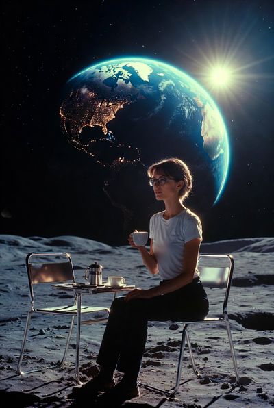 Coffee on the Moon: A Cosmic Café Experience