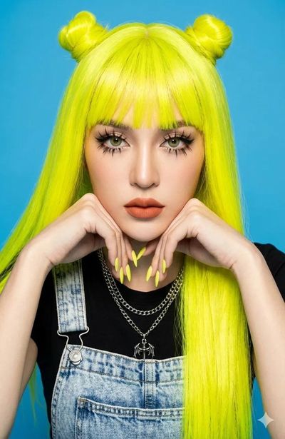 Neon Dreams: A Portrait of Confidence