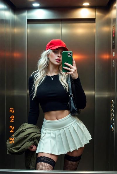 Elevator Vibes: A Retro-Glam Selfie Moment