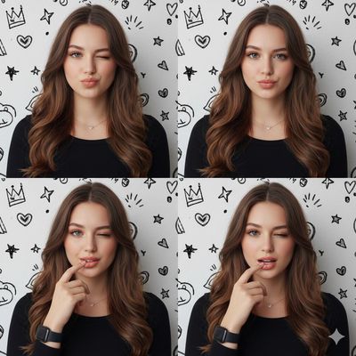 Chic Double Portrait: Playful Charm Unleashed!