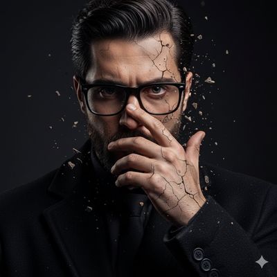 Psychological Portrait: Man Transcending Flesh to Stone