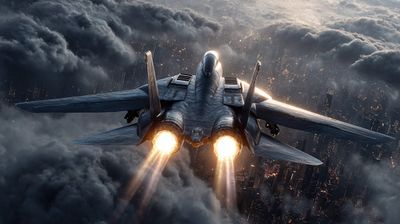 Supersonic Surge: A Jet's Wild Dance Through the Skies