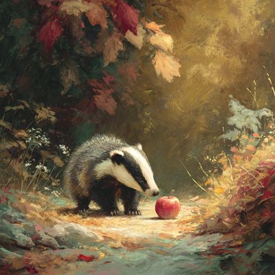 A Badger's Autumn Pause