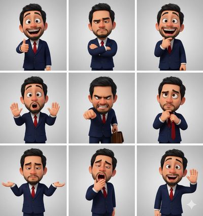 Pixar-Inspired Character Showcase: A Range of Emotions