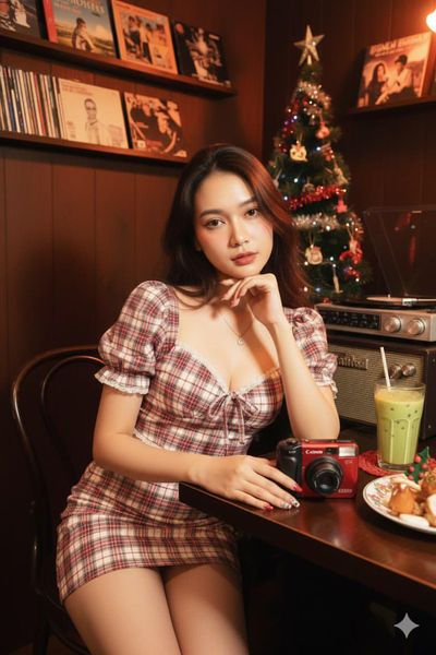 Vintage Vibes and Cozy Charm: A Festive Portrait